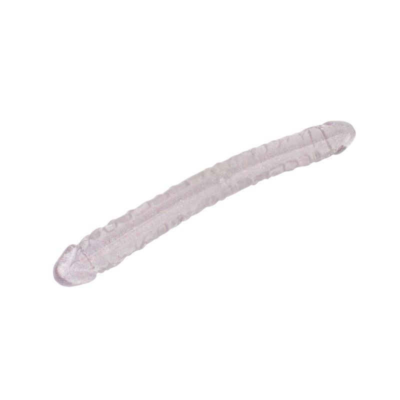 Kétfejű Ultra-clear Glitter Dildo
